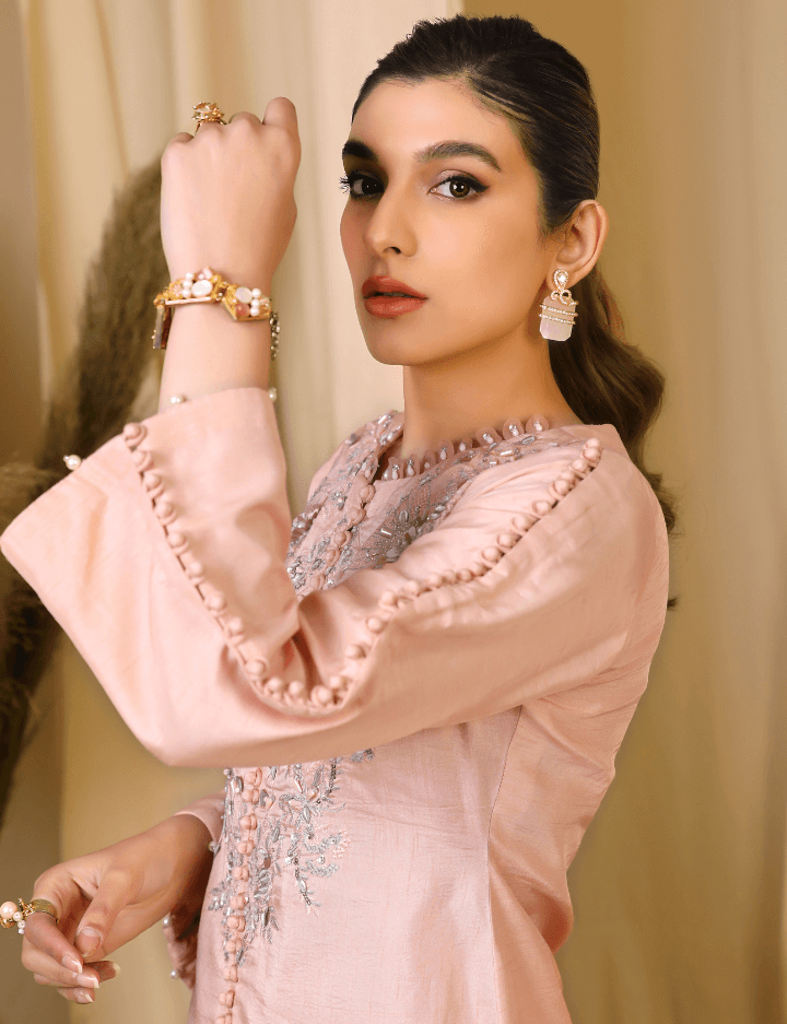 Korean raw silk shalwar kameez