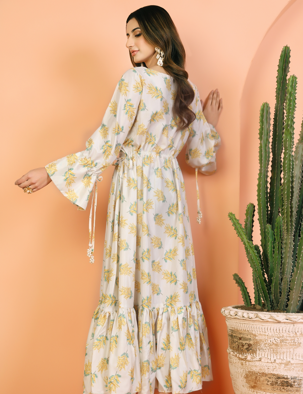 Girl Wearing Yellow Maxi